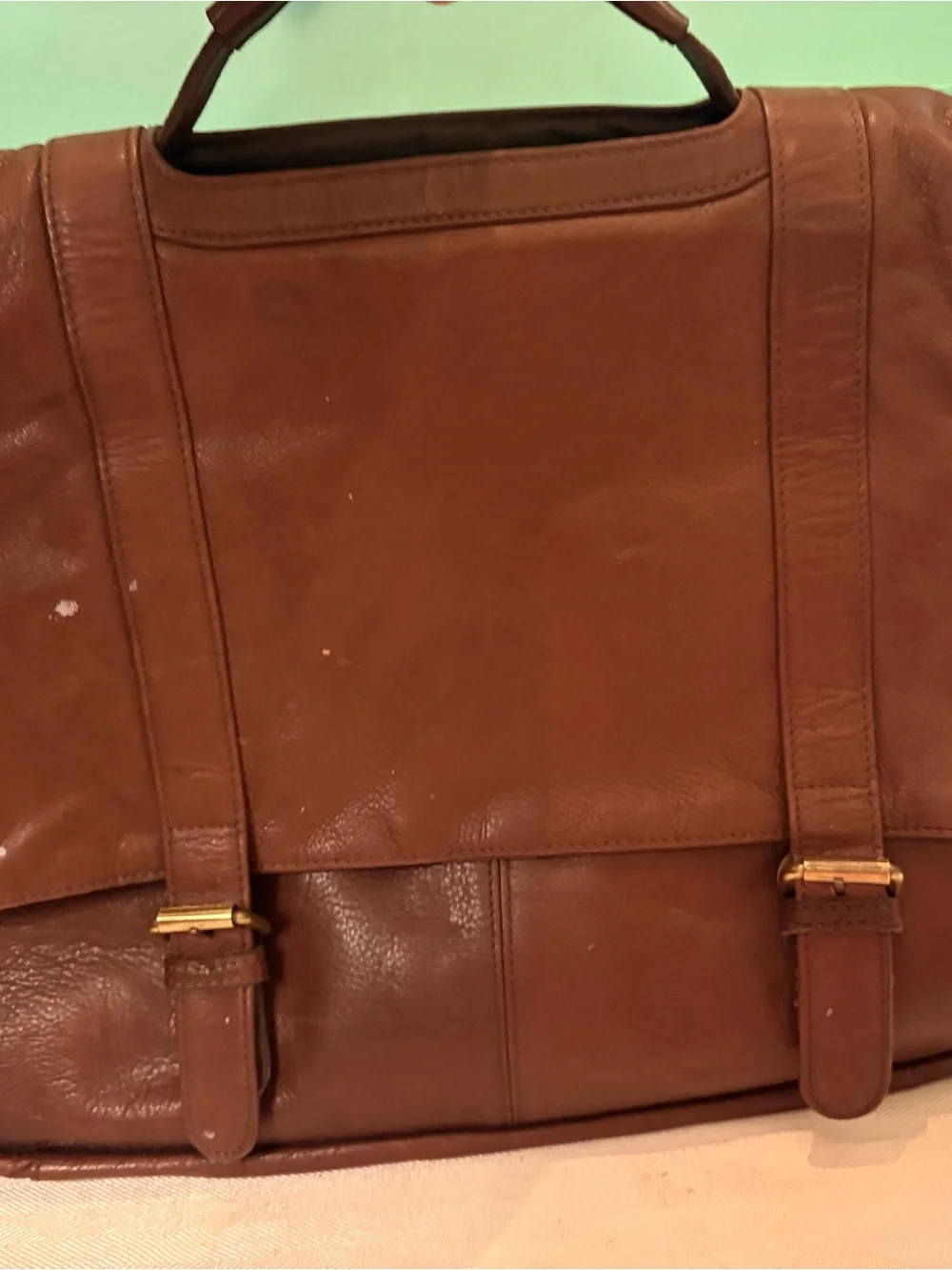 Men's Brown Leather Messenger Bag